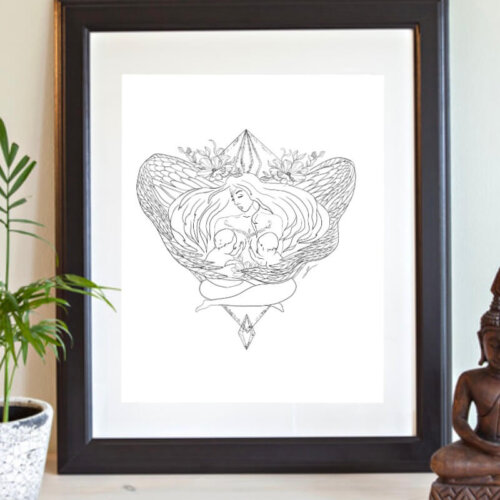 maman oiseau illustration